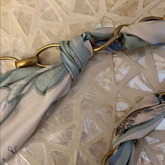 AUTHENTIC Zimmermann Floral Scarf with Gold Chain Accent - Picture 5 of 12